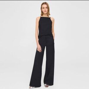 Theory High Waisted Wide Leg Black Pants Size 12